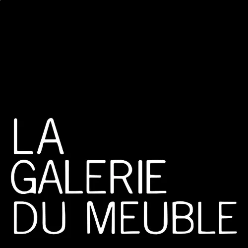 Text logo of 'la galerie du meuble' with stylized white letters on a black background, featuring final mile tracking.