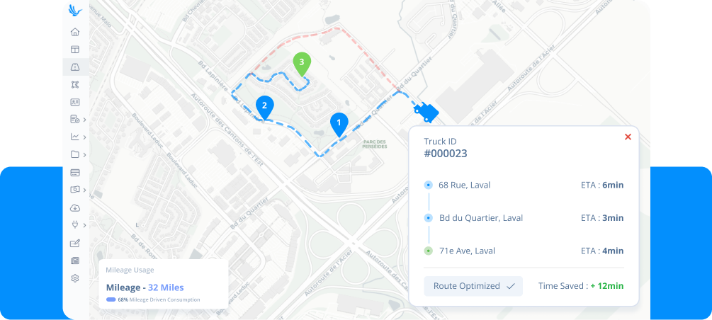 dynamic route optimization dashboard from Cigo Tracker